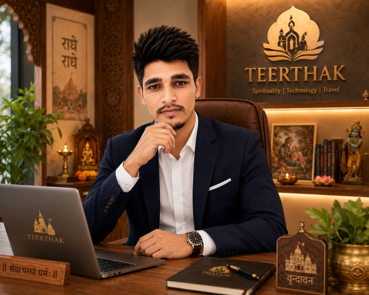 Gaurav Singh Solanki with Teerthak branding